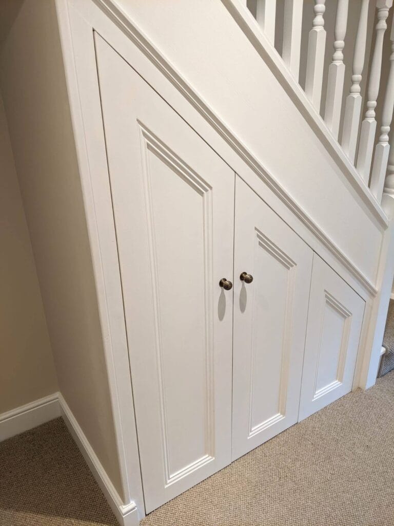 staircase-3 Under stairs storage in white